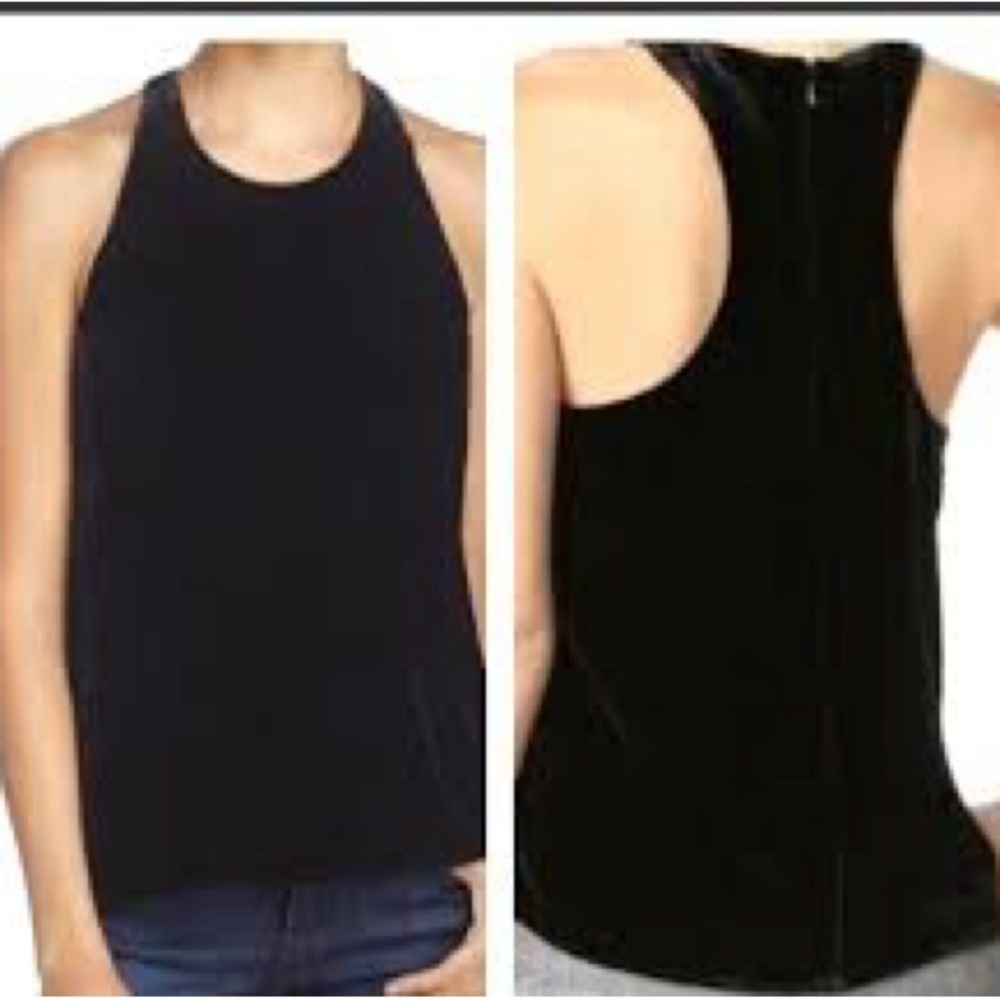 Joie Racerback Velvet Tank Top in black